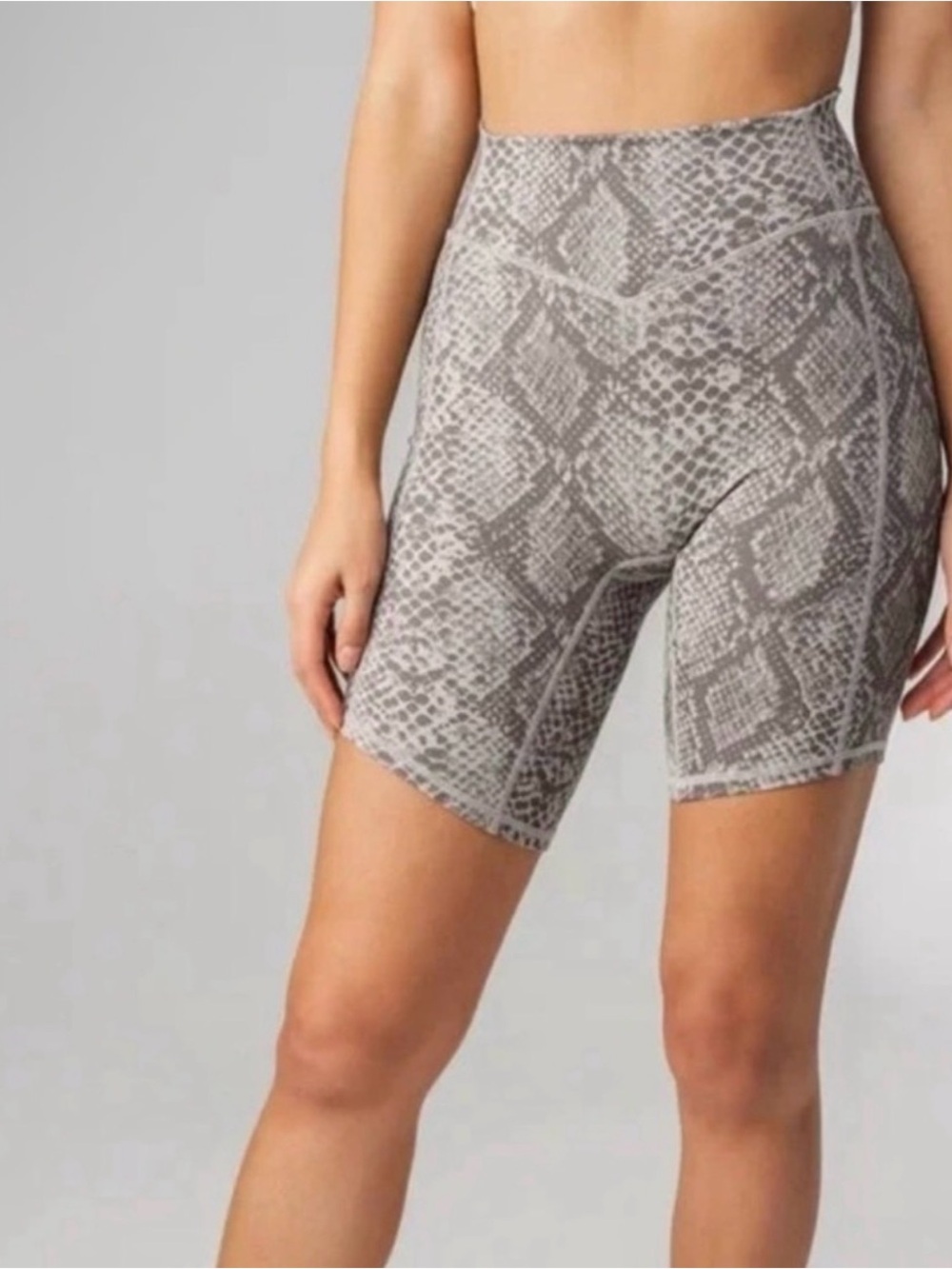 NWT Balance Athletica Vitality Cloud II Biker Shorts - Grey snakeskin